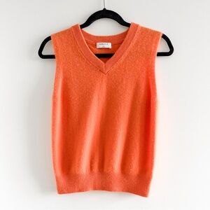 Babaton Tribune Cashmere Sweater Vest (Orange)